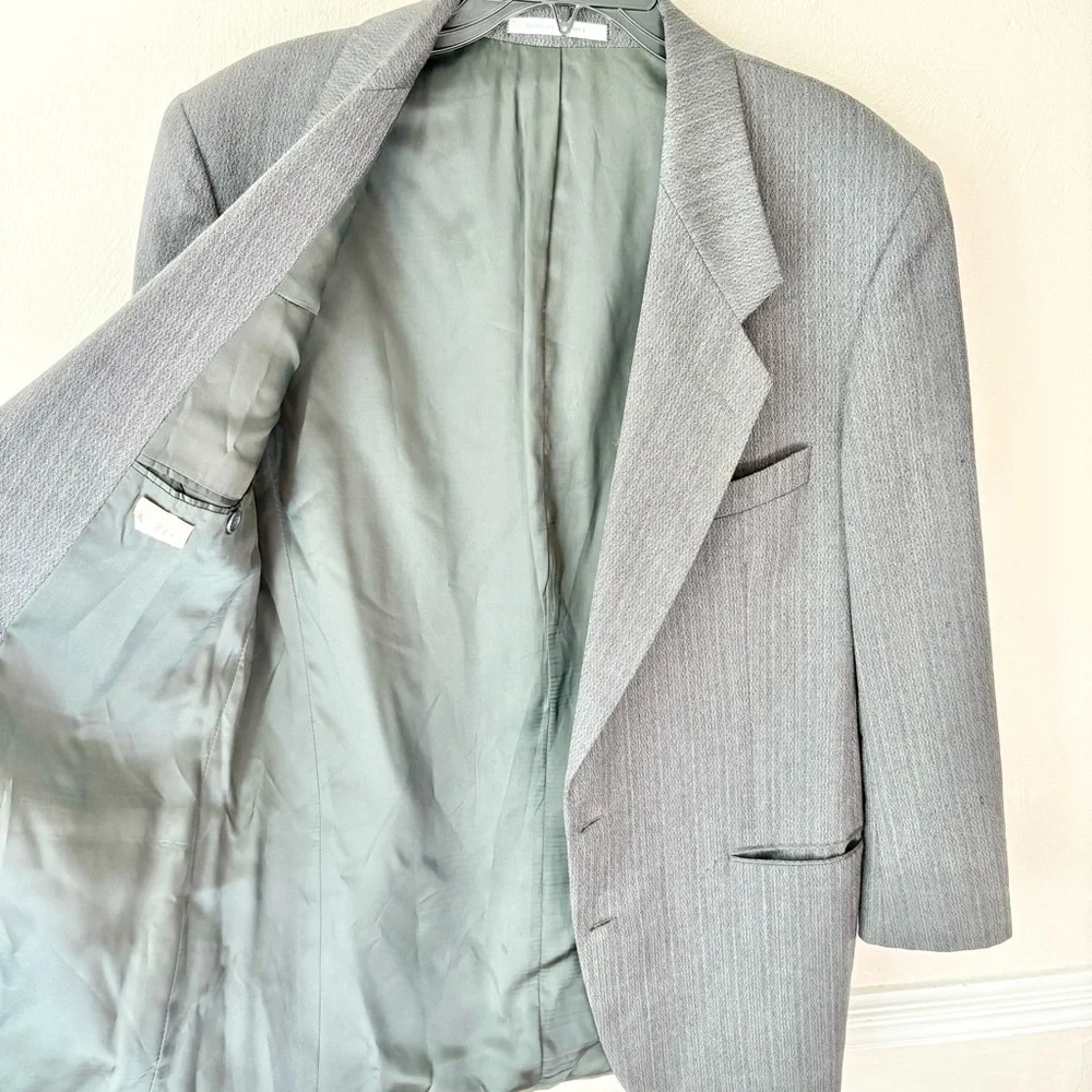 Vintage Yves St Laurent Gray Pure Wool Blazer